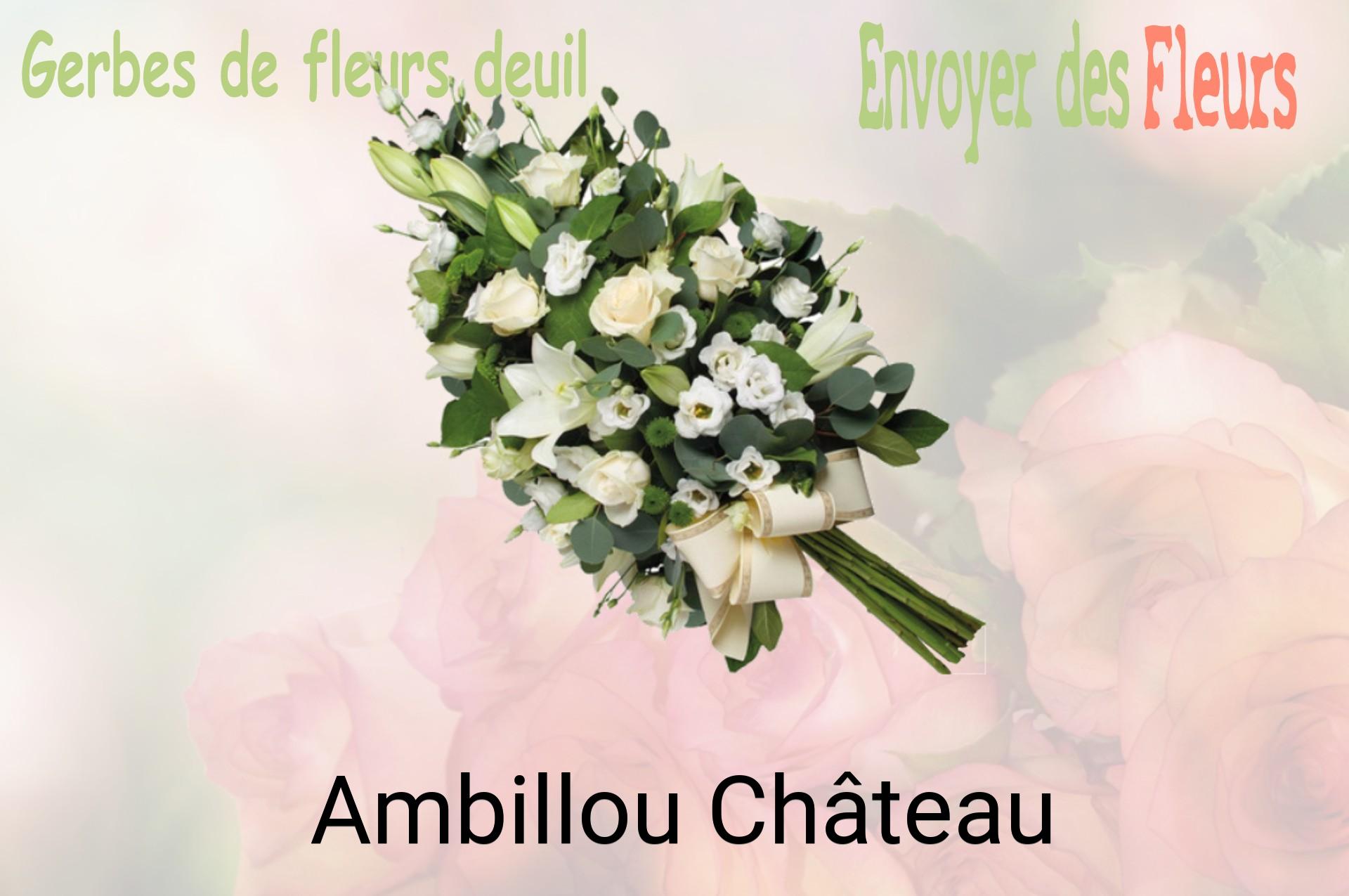 Gerbe de fleurs de deuil livrée à Ambillou-Château